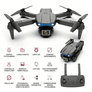 Drone 4K Pieghevole con Doppia Telecamera e WiFi – Modello Falcon